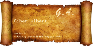 Giber Albert névjegykártya